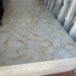 Panneau Décoratif PVC Marbre blanc  doré 244x122 cm